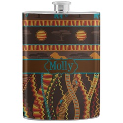 African Lions & Elephants Stainless Steel Flask (Personalized)