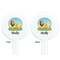 African Lions & Elephants White Plastic 7" Stir Stick - Double Sided - Round - Front & Back