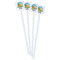 African Lions & Elephants White Plastic Stir Stick - Double Sided - Square - Front