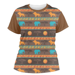 African Lions & Elephants Women's Crew T-Shirt