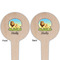 African Lions & Elephants Wooden 4" Food Pick - Round - Double Sided - Front & Back