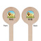African Lions & Elephants Wooden 7.5" Stir Stick - Round - Double Sided - Front & Back