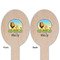 African Lions & Elephants Wooden Food Pick - Oval - Double Sided - Front & Back