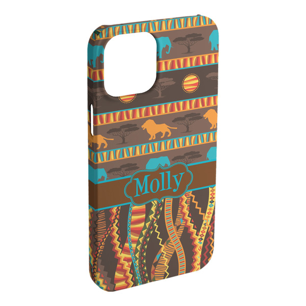 Custom African Lions & Elephants iPhone Case - Plastic - iPhone 15 Plus (Personalized)