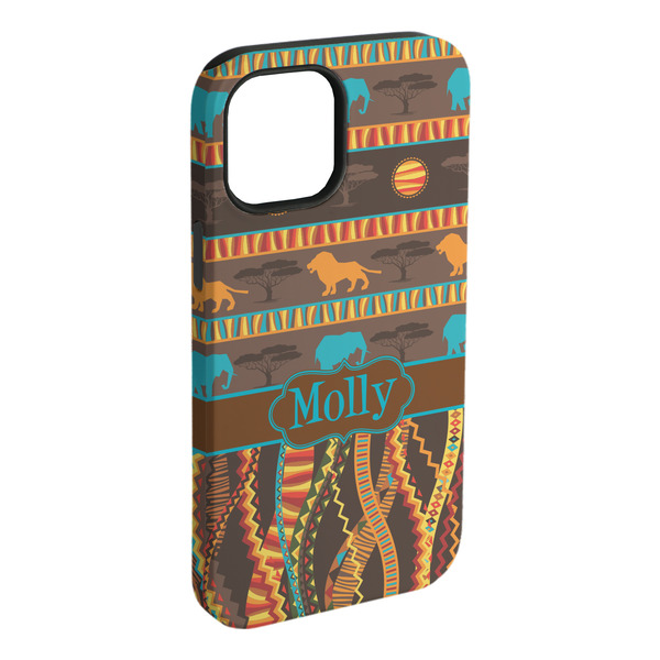 Custom African Lions & Elephants iPhone Case - Rubber Lined (Personalized)