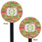 Lily Pads Black Plastic 5.5" Stir Stick - Double Sided - Round - Front & Back