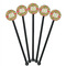 Lily Pads Black Plastic 5.5" Stir Stick - Round - Fan View