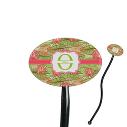 Lily Pads 7" Oval Plastic Stir Sticks - Black - Double Sided (Personalized)