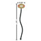 Lily Pads Black Plastic 7" Stir Stick - Oval - Dimensions