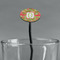 Lily Pads Black Plastic 7" Stir Stick - Oval - Main