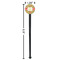 Lily Pads Black Plastic 7" Stir Stick - Round - Dimensions