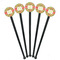 Lily Pads Black Plastic 7" Stir Stick - Round - Fan View