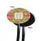 Lily Pads Black Plastic 7" Stir Stick - Single Sided - Oval - Front & Back