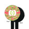 Lily Pads Black Plastic 7" Stir Stick - Single Sided - Round - Front & Back