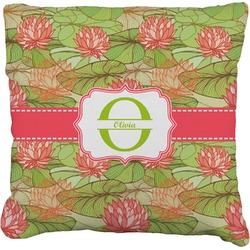Lily Pads Faux-Linen Throw Pillow 18" (Personalized)