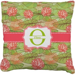 Lily Pads Faux-Linen Throw Pillow (Personalized)