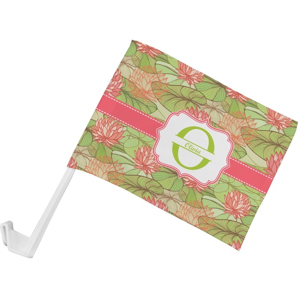 Custom Lily Pads Car Flag - Small w/ Name and Initial