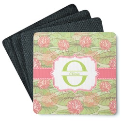 Lily Pads Square Rubber Backed Coasters - Set of 4 (Personalized)