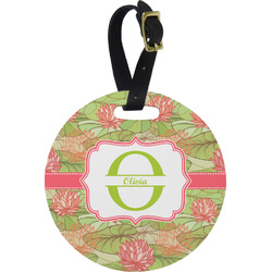 Lily Pads Plastic Luggage Tag - Round (Personalized)