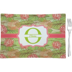 Lily Pads Rectangular Glass Appetizer / Dessert Plate - Single or Set (Personalized)