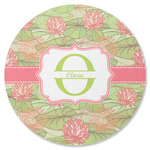 Lily Pads Round Rubber Backed Coaster (Personalized)