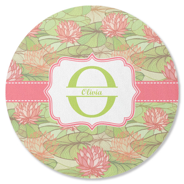 Custom Lily Pads Round Rubber Backed Coaster (Personalized)