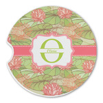 Lily Pads Sandstone Car Coaster - Single (Personalized)