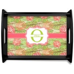 Lily Pads Black Wooden Tray - Large (Personalized)