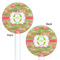 Lily Pads White Plastic 5.5" Stir Stick - Double Sided - Round - Front & Back