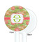 Lily Pads White Plastic 5.5" Stir Stick - Single Sided - Round - Front & Back