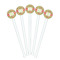 Lily Pads White Plastic 7" Stir Stick - Round - Fan View