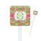 Lily Pads White Plastic Stir Stick - Square - Closeup