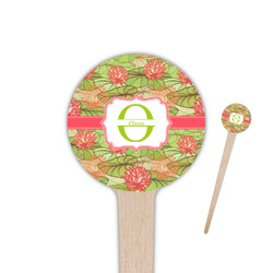 Lily Pads 4" Round Wooden Food Picks - Single Sided (Personalized)