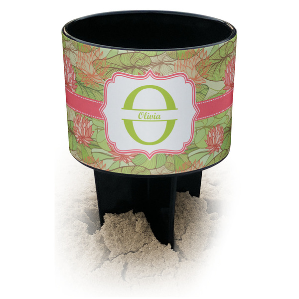 Custom Lily Pads Black Beach Spiker Drink Holder (Personalized)