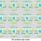 Abstract Teal Stripes 1" Multipurpose Round Labels - Sheet