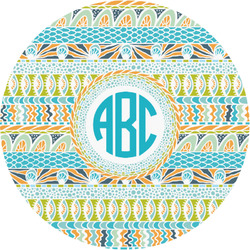 Abstract Teal Stripes Multipurpose Round Labels - 1" (Personalized)