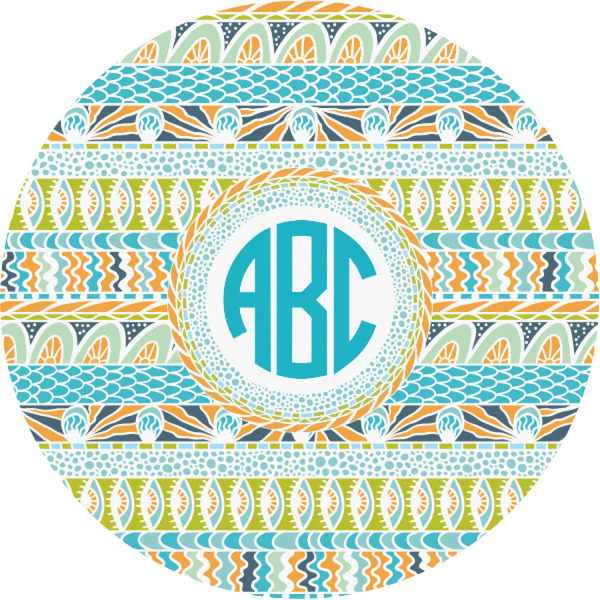 Custom Abstract Teal Stripes Multipurpose Round Labels - 1" (Personalized)