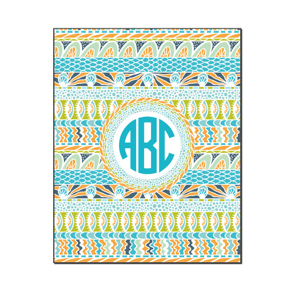 Custom Abstract Teal Stripes Wood Print - 16x20 (Personalized)