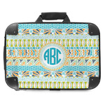 Abstract Teal Stripes Hard Shell Briefcase - 18" (Personalized)