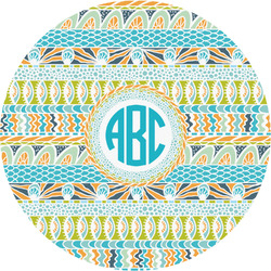 Abstract Teal Stripes Multipurpose Round Labels - 2" (Personalized)