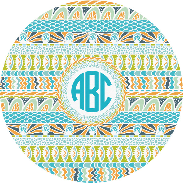 Custom Abstract Teal Stripes Multipurpose Round Labels - 2" (Personalized)