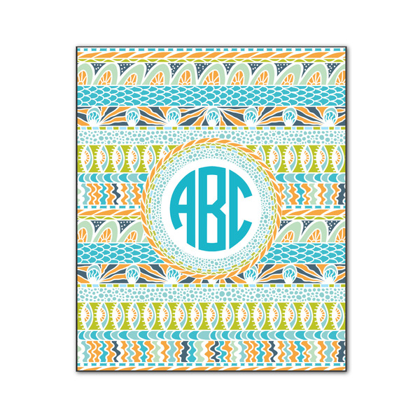 Custom Abstract Teal Stripes Wood Print - 20x24 (Personalized)