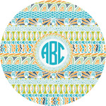 Abstract Teal Stripes Multipurpose Round Labels - 3" (Personalized)