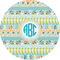 Abstract Teal Stripes 3" Multipurpose Round Labels - Single Sticker