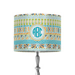 Abstract Teal Stripes 8" Drum Lamp Shade - Fabric (Personalized)