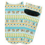 Abstract Teal Stripes Adult Ankle Socks