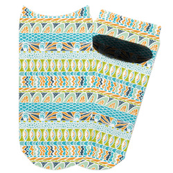 Abstract Teal Stripes Adult Ankle Socks