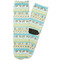 Abstract Teal Stripes Adult Crew Socks - Single Pair - Front and Back