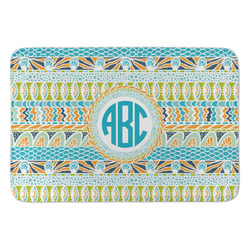 Abstract Teal Stripes Anti-Fatigue Kitchen Mat (Personalized)