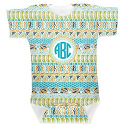 Abstract Teal Stripes Baby Bodysuit (Personalized)